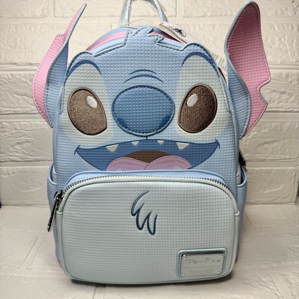 New Loungefly Disney Stitch Mini Backpack - Light Blue and Pink - Picture 9 of 11